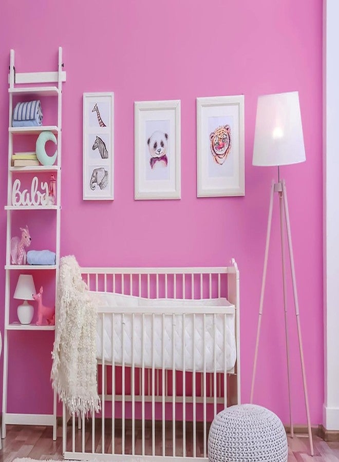 LIVECOOL ورق لاصق غير لامع من لايف كول، ورق حائط مزخرف ذاتي اللصق، ورق حائط قابل للإزالة للخزائن والأرفف وبطانات الأدراج والأثاث (24 × 48 بوصة، وردي غير لامع) - Image 1